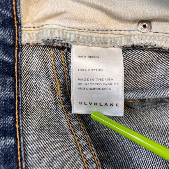 Slvrlake London Jeans Size 32 High Rise Straight Leg Cotton Denim USA Made - Picture 12 of 14